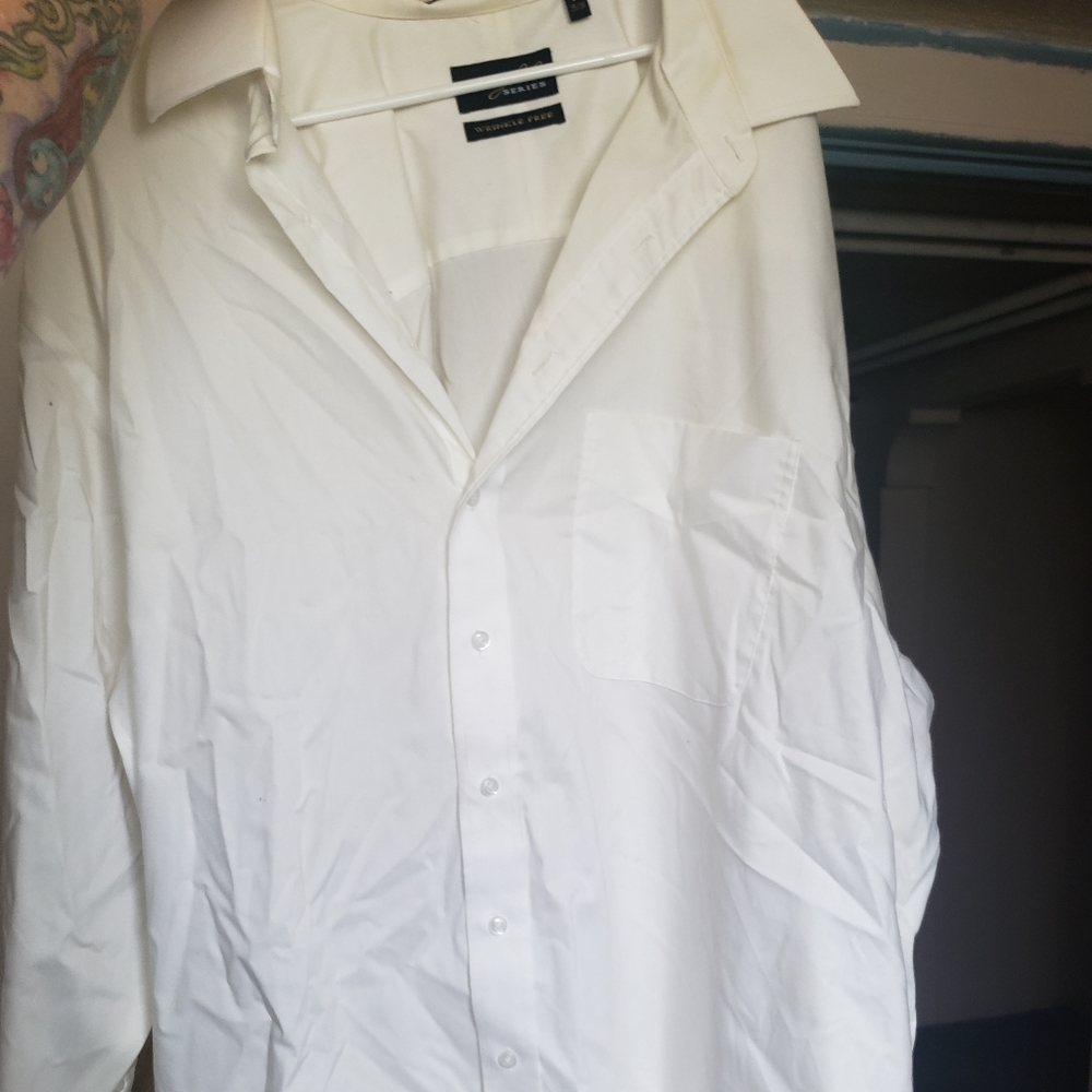 White long sleeve button down